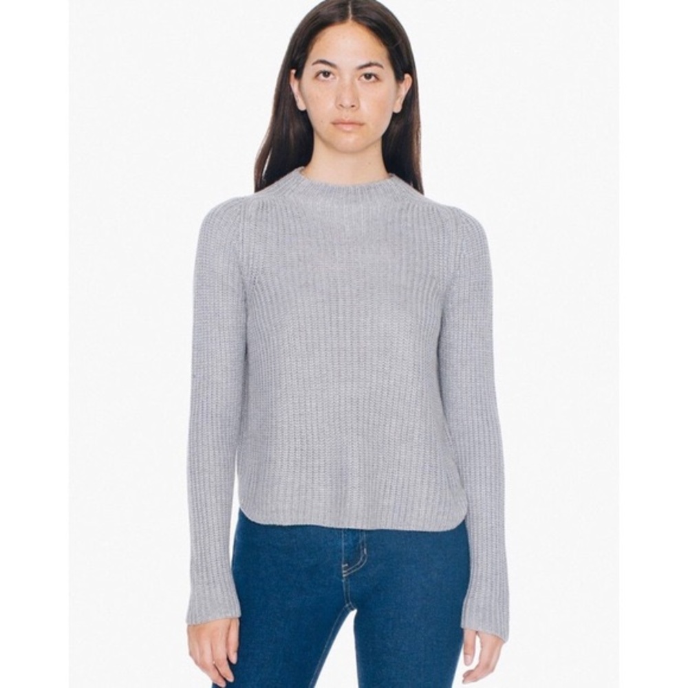 American Apparel Cropped Knit Grey Sweater